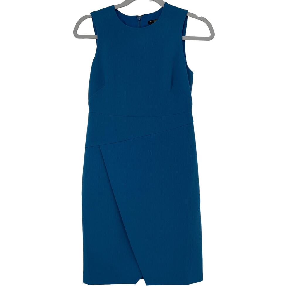 ANN TAYLOR PETITE Blue Sleeveless Dress Size 00P